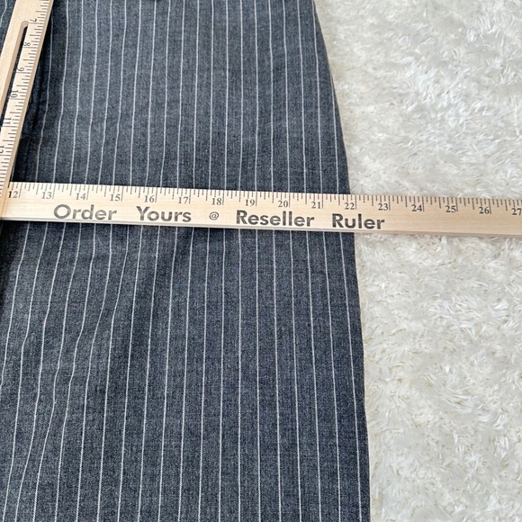 Michael Kors Women's 16 Gray Striped Pencil Skirt Office Wool Blend Academia - Picture 10 of 13